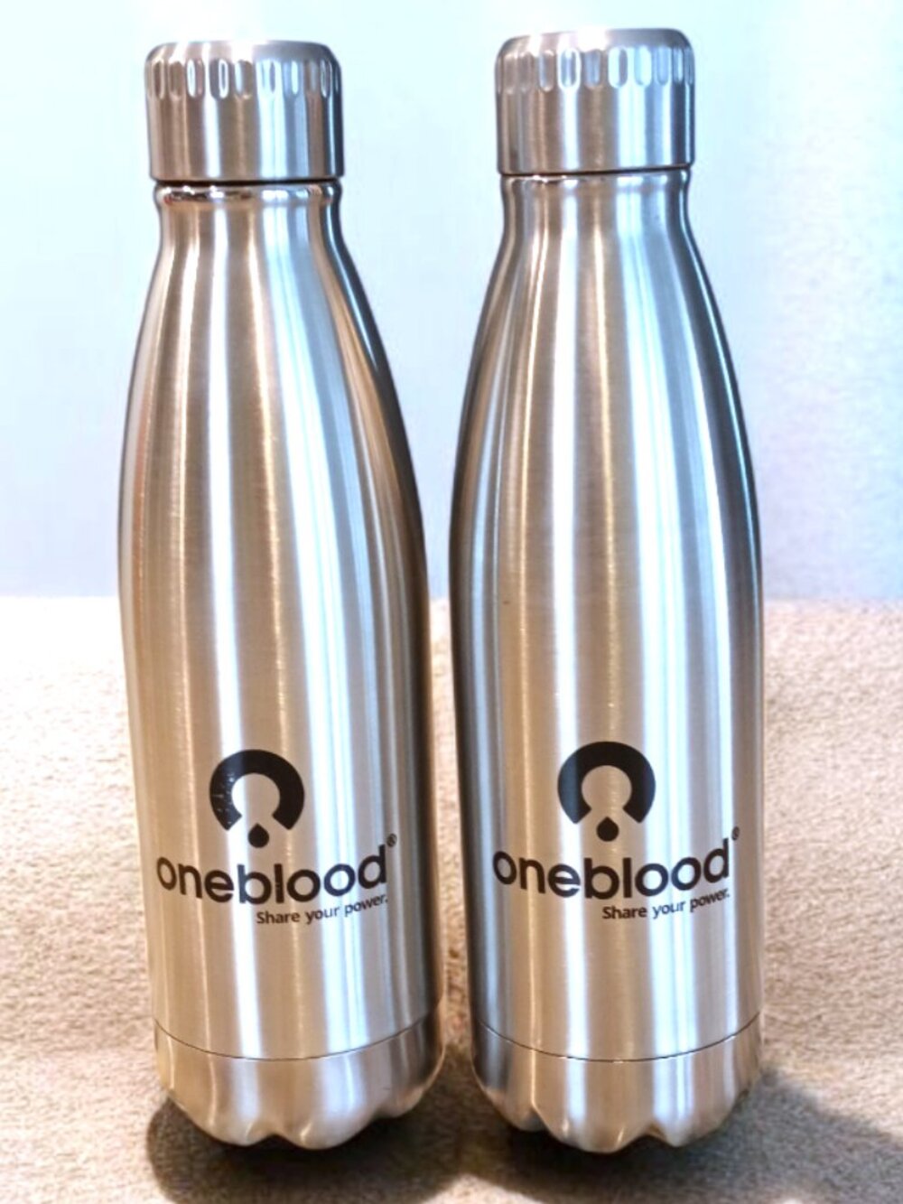 NEW TWO Stainless Steel 16 Ounce Insulated Water Bottles HOT/COLD Leak Proof
